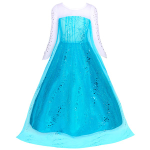 Robe de princesse Maxi en dentelle et perles pour filles, costume de <span class=keywords><strong>reine</strong></span> <span class=keywords><strong>des</strong></span> <span class=keywords><strong>neiges</strong></span>, pour fête printanière, robe de fête pour enfants, Halloween, Noël - Product Image 2