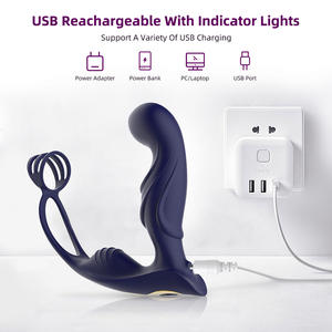 Máquina masajeadora de próstata recargable por USB, con luces indicadoras, tratamiento potente de vibración, máquina de estimulación Anal, 12 patrones - Product Image 5