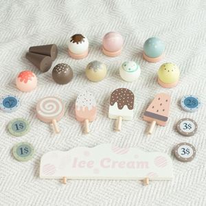 Wooden Ice Cream Cart for Kids Toddler Pull-Along Pretend Stand Children Role Play Ice-Lolly Toy Trolley - Product Image 6