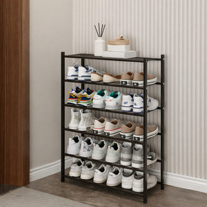 Foldable Iron Shoe Rack 4 Tier Metal Storage Organizer For Sneakers And High <b>Heels</b> Home Doorway Simple Design - Product Image 2