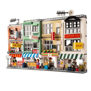 Sembo City Scence Bouwsteen Hong Kong Street Diy House Bakstenen Mini Street Model Ideeën Speelgoed Met Mini Figuren