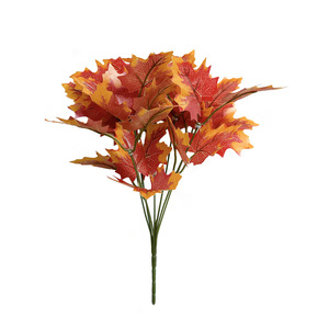 Ramo de Hojas de Arce Rojo Artificial de 30 cm, Flor de Seda de Alta Simulación, Decoración Otoñal para el Hogar, Accesorios para Bodas - Product Image 5