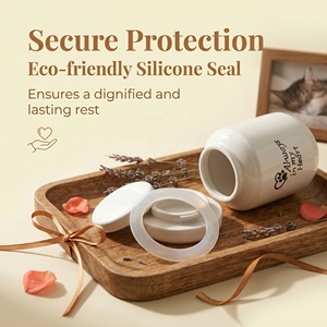 Urna de Cerámica para Mascotas, Siempre en Mi Corazón, 1100 ml, Gran Capacidad, Boca Ancha, Sello de Silicona a Prueba de Humedad, para Cenizas de Perros y Gatos, OEM - Product Image 4