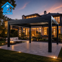 Pergola en aluminium sur mesure Sweet Home avec toit à lames motorisées, imperméable, résistante au vent, écologique, pour l'extérieur, pavillon d'ombrage, patio, jardin
