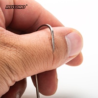 ROVORO Vente en gros 2/0 # -6/0 #   Hameçons de spinnerbait en acier à haute teneur en carbone pour la pêche au black-bass et au brochet, revêtement nickel noir/naturel/PTFE