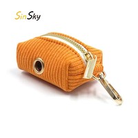 Support de sacs à déjections canines en jean SinSky, distributeur de sacs à déjections pour chien mignon, attache pour laisse, distributeur de sacs à déjections en velours côtelé pour extérieur