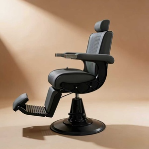 Fauteuil de Barbier Haut de Gamme Rétro pour Salon de Coiffure, Chaise Multifonctionnelle Pliable pour Rasage et Soins Capillaires - Product Image 6