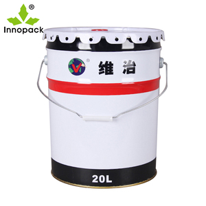 Cubo de lata de pintura con asa Cubo de bidón de metal de fábrica con tapa de lengüeta y pico - Product Image 1