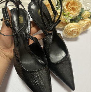 F0112 ZA Escarpins à Talons Fins Hauts et Bride Cheville pour Femme, Noirs, à Bout Pointu Fermé, Idéaux pour le Bureau et les Tenues Habillées, Vente en Gros - Product Image 3