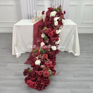 Camino de Mesa con Arreglo Floral para Bodas y Eventos de Lujo, Decoración para Fiestas, Camino de Mesa de Flores Artificiales - Product Image 2