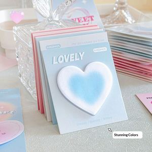 กระดาษโน้ตรูปหัวใจไล่สีสันสดใสแบบมีกาวในตัว ใช้ซ้ำได้ พกพาสะดวก - Product Image 1