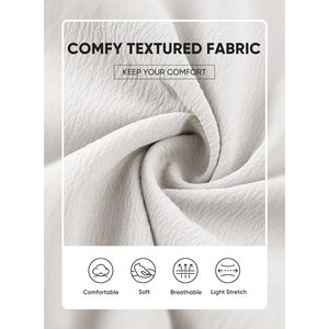 Conjunto de 2 Piezas para Hombre FOXA, Camisa de Playa Ligera de Manga Corta y Pantalones Casuales con Bolsillo, 100% Algodón Tejido - Product Image 5