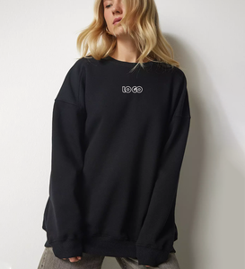 2025 personnalisé femmes sweat à capuche décontracté hauts filles à manches longues sweats surdimensionnés <span class=keywords><strong>Femme</strong></span> pull polaire blanc col rond sweat - Product Image 1