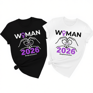 Camiseta Feminista para Mujer 2026, Cuello Redondo, Manga Corta, Corte Regular, Algodón, Diseño Gráfico, Informal, para Todas las Temporadas - Product Image 1