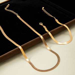 Collar de cadena de espiga de acero inoxidable 304 chapado en oro para hombres y mujeres, joyería de moda, regalo. - Product Image 2