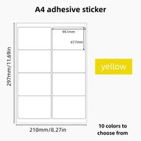 Autocollants personnalisables écologiques anti-déchirure en papier cuivre à 8 grilles de couleur A4, avec étiquettes codées, divers styles de couleurs