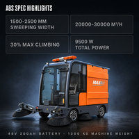 Balayeuse multifonctionnelle autoportée A8S 48V 200Ah, autonomie de 5 à 7 heures, puissance totale de 9500W, 1300kg, 12km/h, pneus à vide