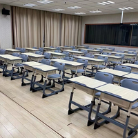 Meubles scolaires modernes TIANJIU à prix abordable et durables, bureau et chaise individuels pour étudiants, ensemble de bureau en métal réglable