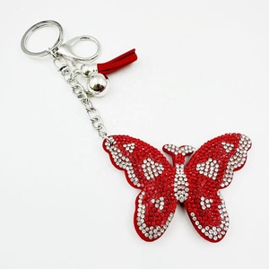 Bright Rhinestone Butterfly Keychain Alloy <b>Purse</b> Charms With Tassel Pendant Women Bag Accessories Bling <b>Key</b> Chain - Product Image 3