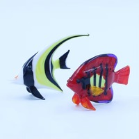 Neue Große Handgefertigte Murano Aquarium Kristallglas Tierfiguren, Miniatur Geblasene Glas Meerestier Fisch Dekorationen