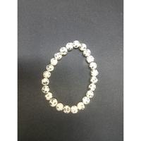 Nouveauté - Pierre précieuse naturelle de qualité supérieure - Pierre de Dalmatien naturelle - Bijoux unisexes - Perles de pierre naturelle - Perles de cristal réelles pour bracelet