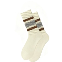 Fabricant de chaussettes personnalisées de haute qualité pour commandes en gros – Chaussettes unisexes en coton rayées rétro pour marques, avec logo intégré, collection automne