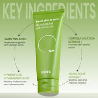 Gel exfoliant au lait de haricot mungo, marque privée, nettoyage en profondeur, exfoliant pour le visage, blanchissant, hydratant, éclaircissant, soin du visage