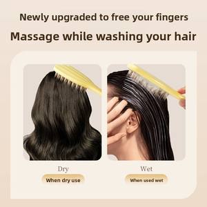 Brosse à shampooing à long manche en silicone, peigne de massage du cuir chevelu, brosse de lavage des cheveux, masseur de tête, brosse de bain, exfoliant corporel, accessoires capillaires - Product Image 4