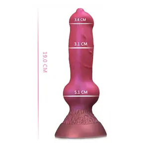 Женские секс-игрушки медицинского класса, жидкий силиконовый резиновый женский гибкий фаллоимитатор с большим животным и собачьим узлом, 7 дюймов