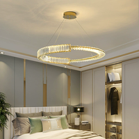 Lustre de restaurant moderne à double couche en cristal, forme ellipse, pour salle à manger et bar, style luxe, vente directe usine