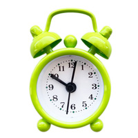 Moderner Küchen-Mini-Wecker Elektronische Runde Digitaluhr mit Doppelglocke Tisch-Digitaluhr Quarz-Uhr für Zuhause und Outdoor Tragbar