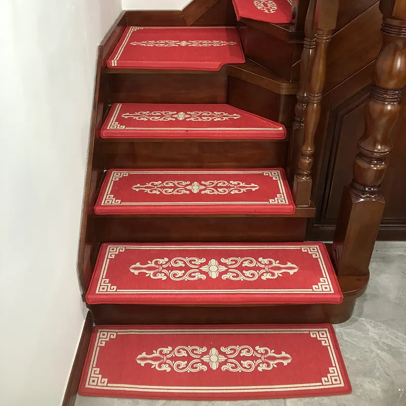 Outil de gabarit de bande de roulement d'escalier en TPE, tapis en bois de noyer doré d'acacia