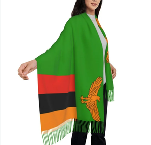 Bandera del Líbano Bufanda de invierno para mujer Manta suave y cálida Bufandas Fringe Pashmina Bufanda - Product Image 3