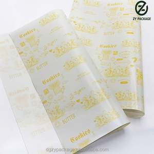 Papier d'emballage pour sandwichs, papier d'emballage pour hamburgers, papier d'emballage pour la restauration rapide, biodégradable, résistant à la graisse, personnalisé - Product Image 1