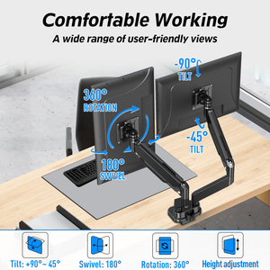 Jolly ขาตั้งจอแบบสปริงแก๊ส2ตัวสำหรับ VESA 100x100มม. พร้อม <span class=keywords><strong>USB</strong></span> - Product Image 2
