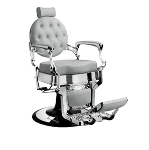 Modern High Quality Luxury Leather Black Beauty Hair Portable Barber Shop Metal Salon Barber Chair