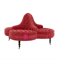 Yicheng Beauty, venta al por mayor, sofá de terciopelo rojo, sofá de tela de lujo moderno, juego de sofá para tienda de zapatos, muebles de sala de estar con alta calidad