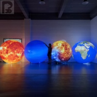 Modèle de planète Terre gonflable lumineux à LED, globe gonflable géant illuminé pour exposition muséale, décoration de scène