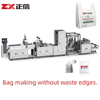 Machine de fabrication de sacs en polypropylène ZXL-A700 ultra-rapide entièrement automatique pour T-shirts, sacs à cordon en D et sacs de courses, avec moteur écologique
