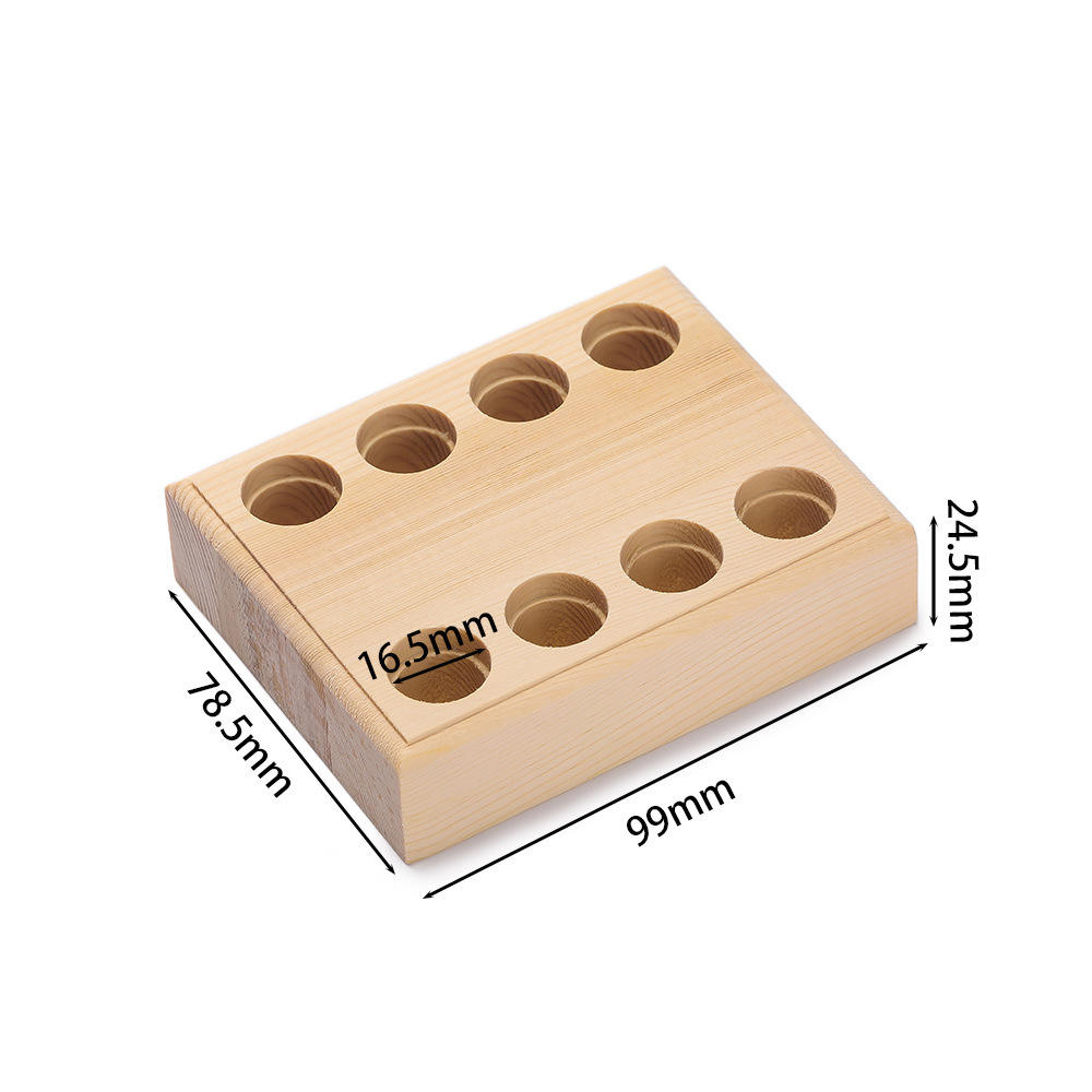 Boîte de rangement pour pinces en bois massif - 8 trous - 78599 mm - 1 pièce