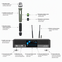 Amplificateur de karaoké professionnel XUNGUAN série DK 3-en-1 150/250/350/450W avec 2 microphones sans fil UHF pour salle de karaoké