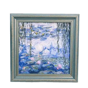 Kunstenaarscollectie Claude Monet Waterlelies Canvas Geprinte Muurkunst Aangepaste Fotolijst