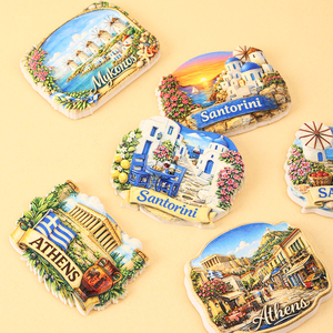 Aimants de réfrigérateur 3D personnalisés, souvenirs de <span class=keywords><strong>voyage</strong></span> des îles <span class=keywords><strong>grecques</strong></span> orthodoxes, Athènes, Santorin, Mykonos, décoration de la maison - Product Image 1