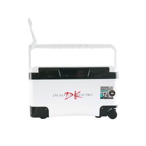 DK กล่องเก็บความเย็นพลาสติก PU สีขาว32L มีล้อในตัวเสริมกันลื่นมีรูระบายน้ำด้านล่างมีสายรัดถุงน้ำแข็งใช้กลางแจ้ง - Product Image 1