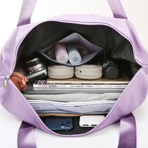 Bolsa de viaje de nailon expandible, resistente al agua, color sólido, unisex, para viajes de ocio - Product Image 4