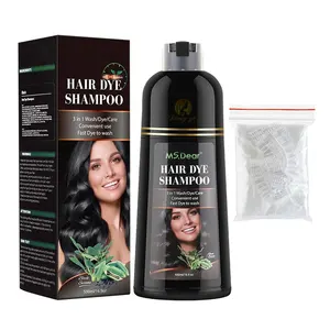 Organic Natural Hair Dye Shampoo Schnelle Färbung Abdeckung Grau Weiß Haar färbemittel Kaffee Schwarz Shampoo Pflanze Nourish Oil Essence 500ML