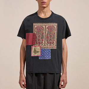 Camiseta de ocio personalizada PATCHWORK para hombre, marca <span class=keywords><strong>Lucky</strong></span>, manga corta, cuello redondo, ajustada, musculosa, 100% algodón, uso diario, ajuste holgado - Product Image 6