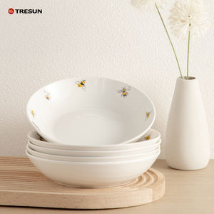 Tazón de cerámica y porcelana para pasta y cereales, diseño de abeja blanca, estilo nórdico, precio de fábrica, gran oferta, para restaurante. - Product Image 2
