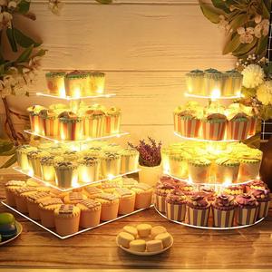 Giá Để Bánh Cupcake Bằng Acrylic Hình Vuông Trong Suốt Giá Trưng Bày Bánh Tiệc Sinh Nhật 4 Tầng 5 Tầng Với Khay Tháp Trưng Bày Bằng Acrylic Sáng - Product Image 2