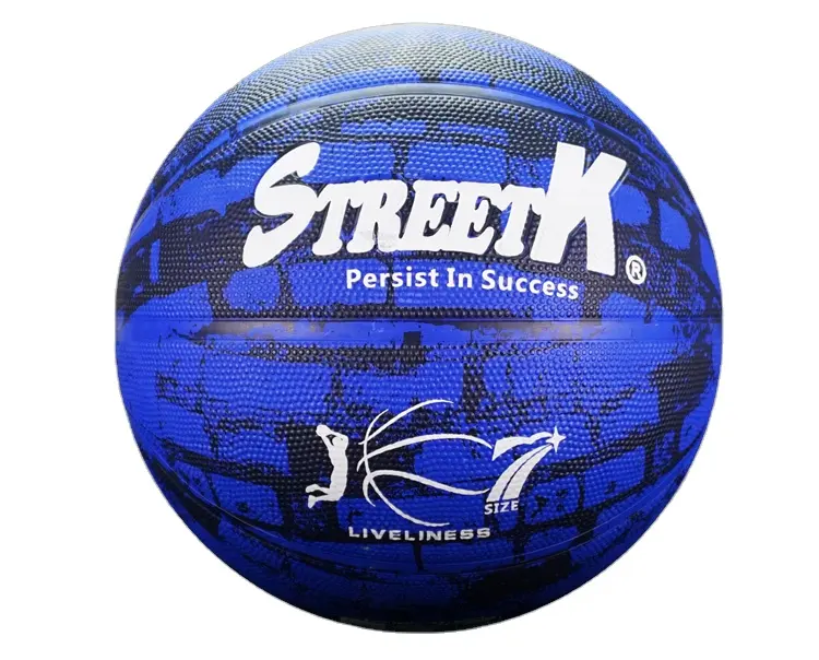 custom blue rubber basketball